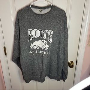Roots Athletic 80's Canada Gray Graphic Crewneck Sweatshirt Women's XL